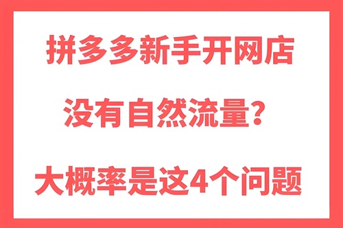 拼多多没有流量没有访客怎么办