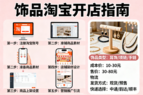饰品怎么淘宝开店卖